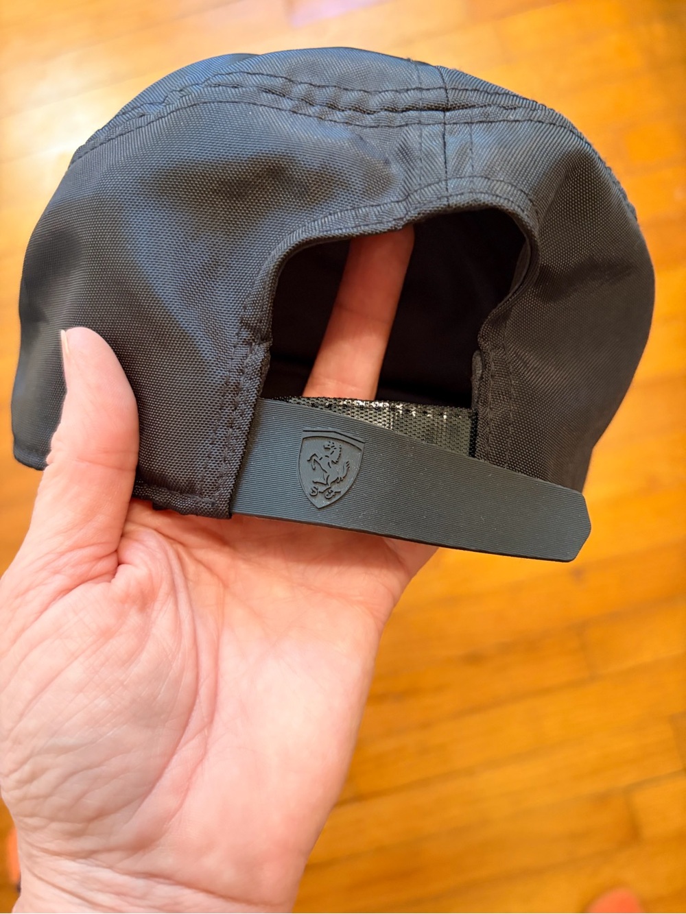 Ferrari Scuderia Black Carbon Fiber Look Adjustable Baseball Cap Hat - Picture 6 of 6